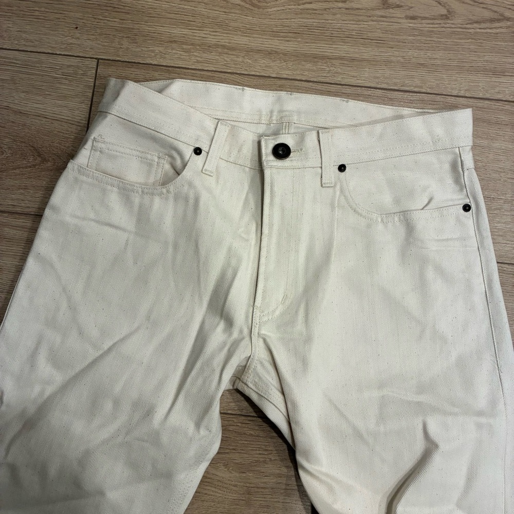 NEW Best Made Co. Men’s White Cream Speckled Denim Selvedge Jean Size 32x34
